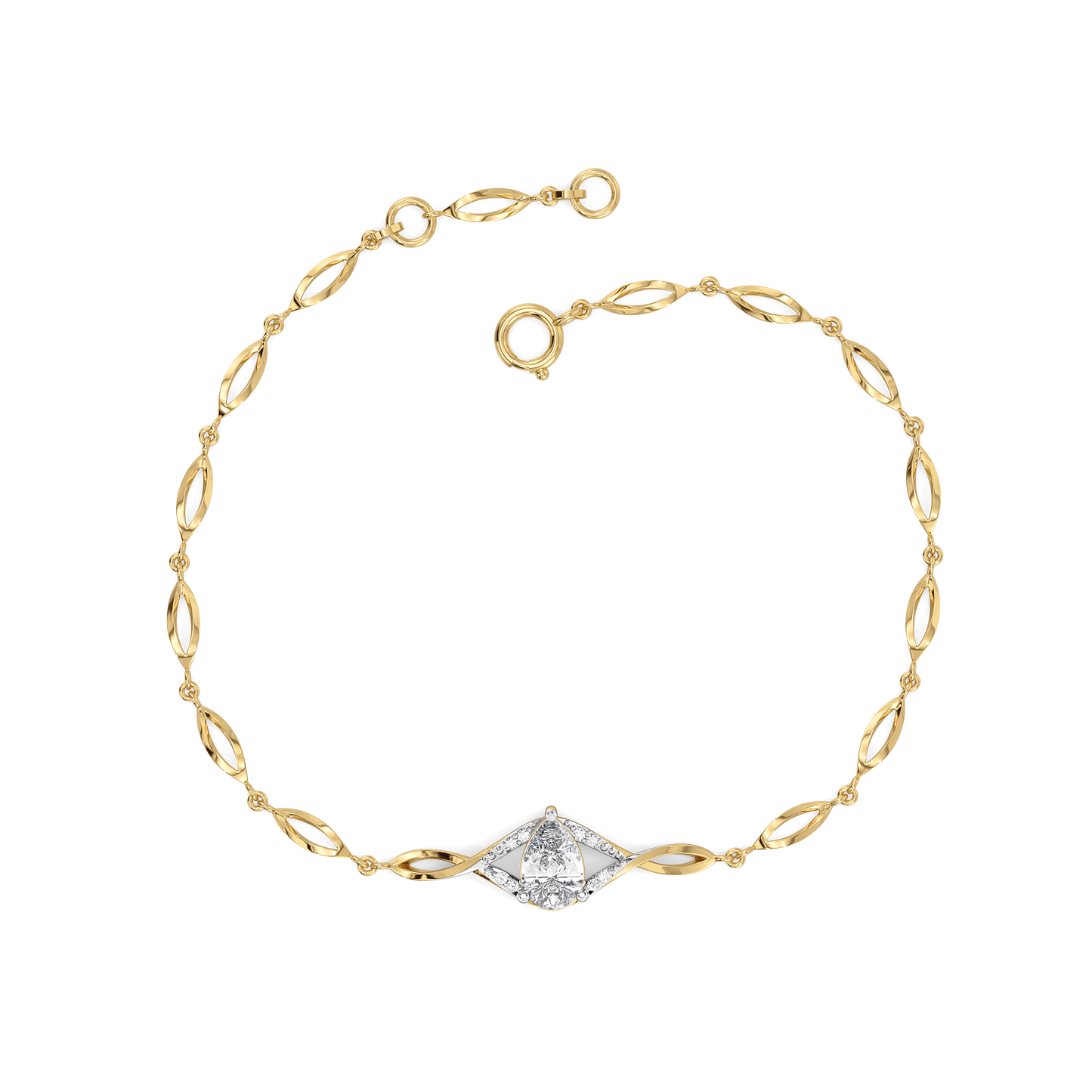 Pear Cut & Diamond Accent Bracelet in 9K/14K Gold | 0.53 Ct Lab Grown