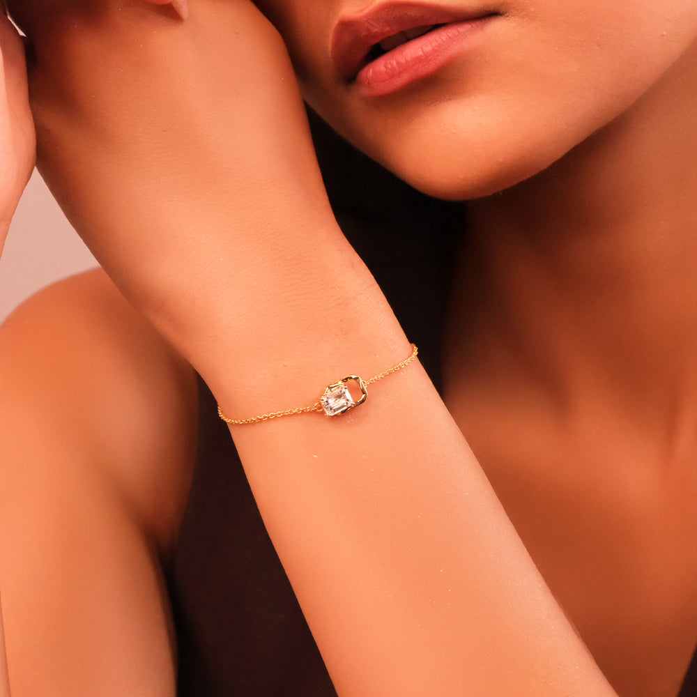 Emerald Cut Diamond Bracelet in 9K/14K Gold | 1.00 Ct Lab Grown