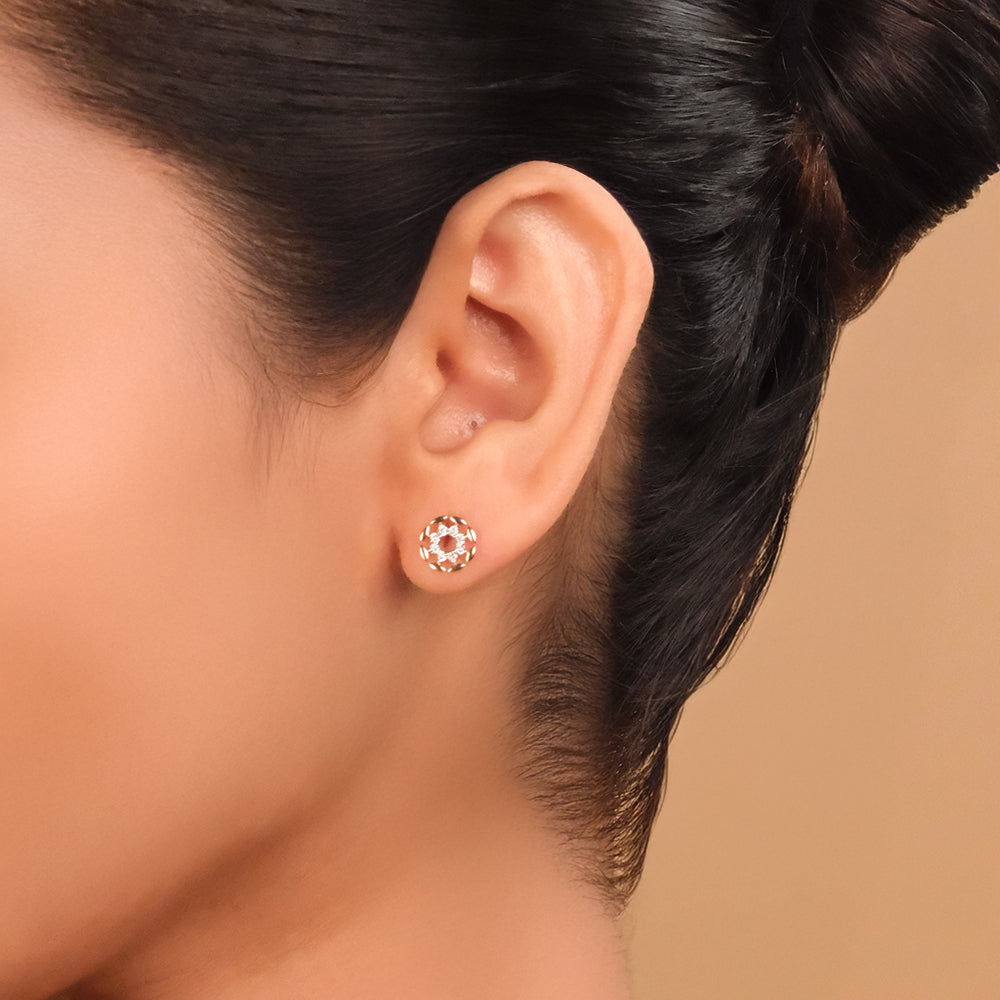 Floral Wreath Diamond Stud Earrings in 9K/14K Gold | 0.183 Ct Lab Grown